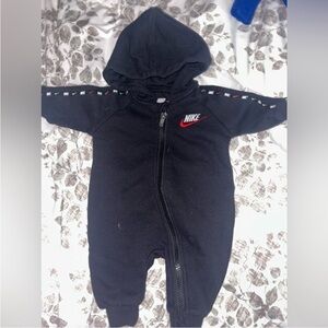 Nike Black Kids Hooded zip up onesie NWOT